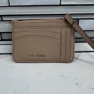 Anne Klein Brown Card Wallet with Wrist Strap